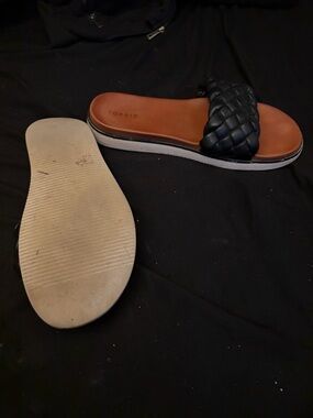 torrid Black Braided Slide Sandals with Brown Footbed